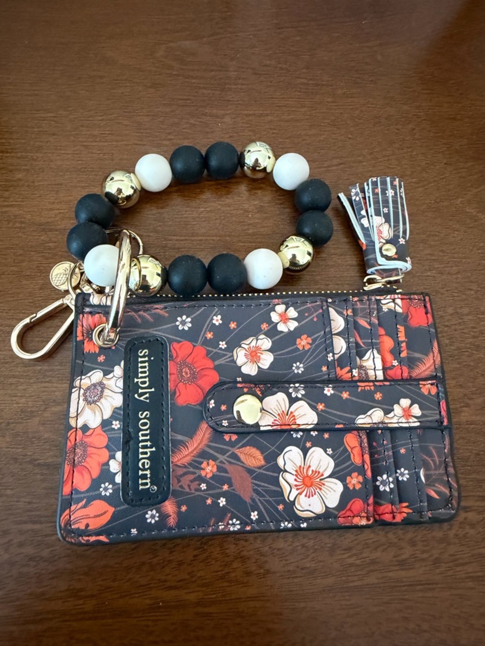 NEW Simply Southern Floral Wristlet Wallet Card Holder Keychain